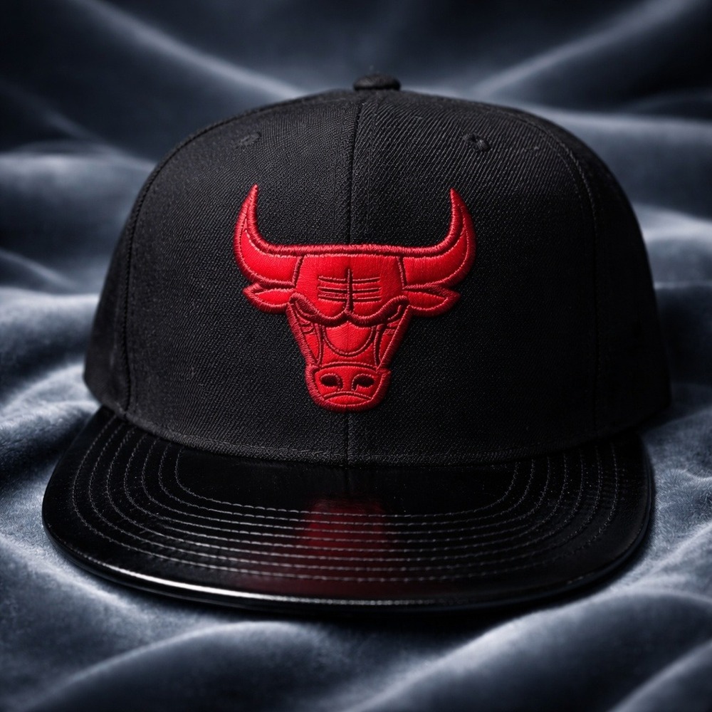 Mitchell & Ness Chicago Bulls NBA Finals 1991 Snapback Hat Black Red Shiny‎ Brim